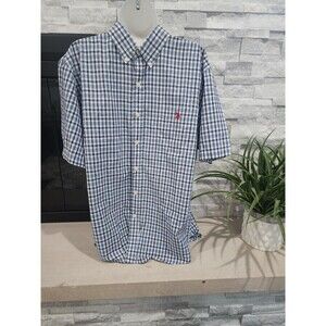 US Polo Assn. Men's Shirt,Size XL Blues Short Sleeve Button Down